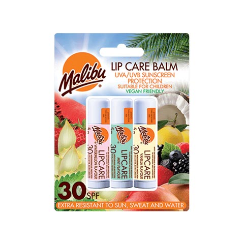Malibu Lip Care Balm SPF 30 Pack of 3x 5g