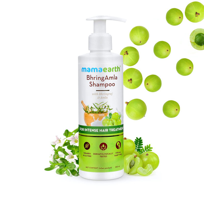 Mamaearth BhringAmla Shampoo with Bhringraj and Amla for Intense Hair Treatment 250ml