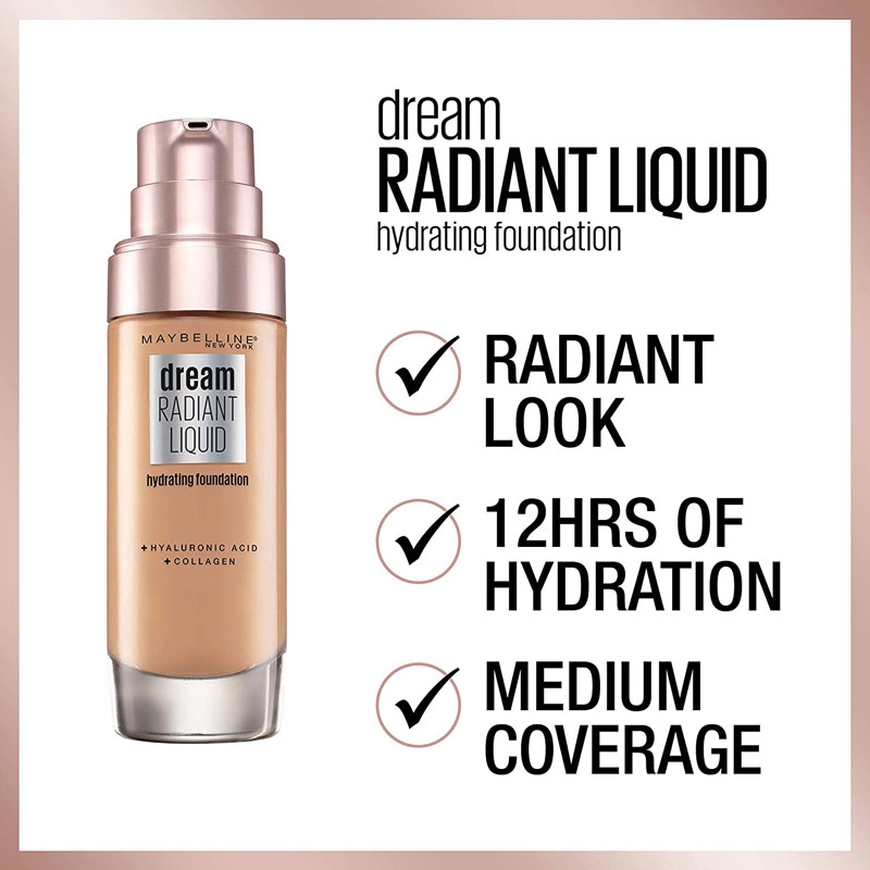 Maybelline Dream Radiant Liquid Hydrating Foundation - 10 Ivory