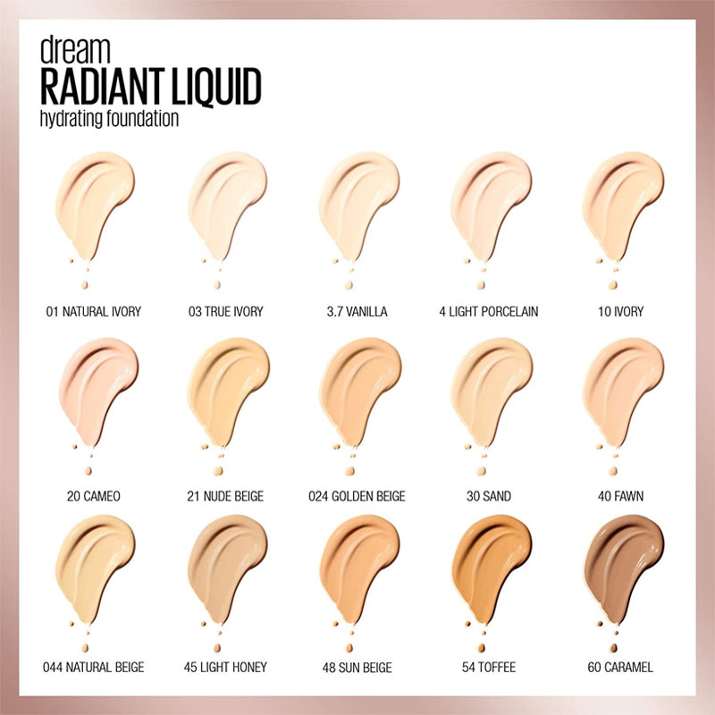Maybelline Dream Radiant Liquid Hydrating Foundation - 10 Ivory