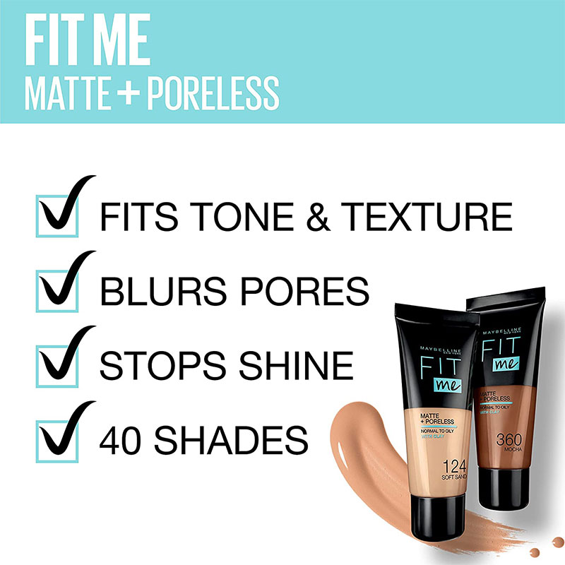 Maybelline Fit Me Matte + Poreless Liquid Foundation 30ml - 105 Natural Ivory