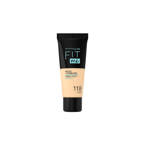 Maybelline Fit Me Matte + Poreless Liquid Foundation 30ml - 118 Nude