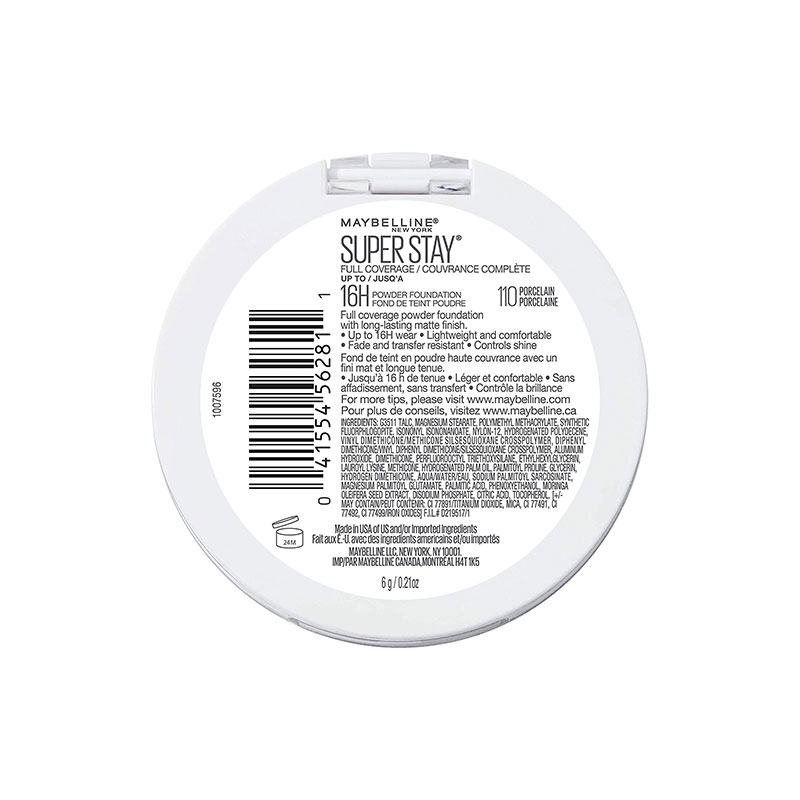 Maybelline Superstay Full Coverage Powder Foundation 6g - 110 Porcelain