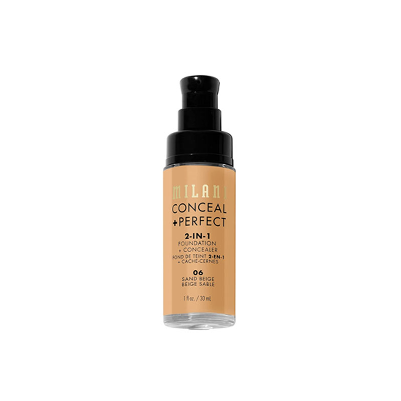 Milani Conceal + Perfect 2-In-1 Foundation and Concealer 30ml - 06 Sand Beige milani conceal perfect 2 in 1 foundation concealer 30ml 06 sand beige regular 64351cbb6a078