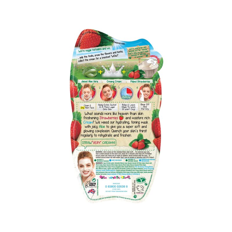 7th Heaven Montagne Jeunesse Strawberry Cream Face Mask 15ml