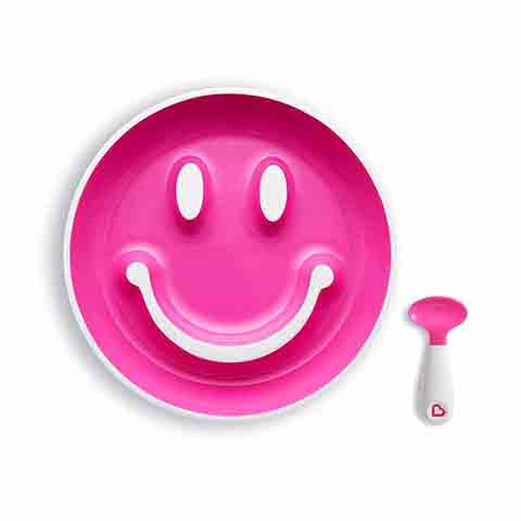 Munchkin Smile N Scoop Training Plate - Pink