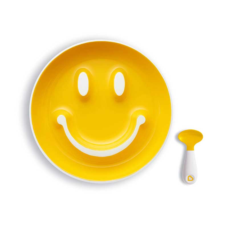 Munchkin Smile N Scoop Training Plate - Yellow