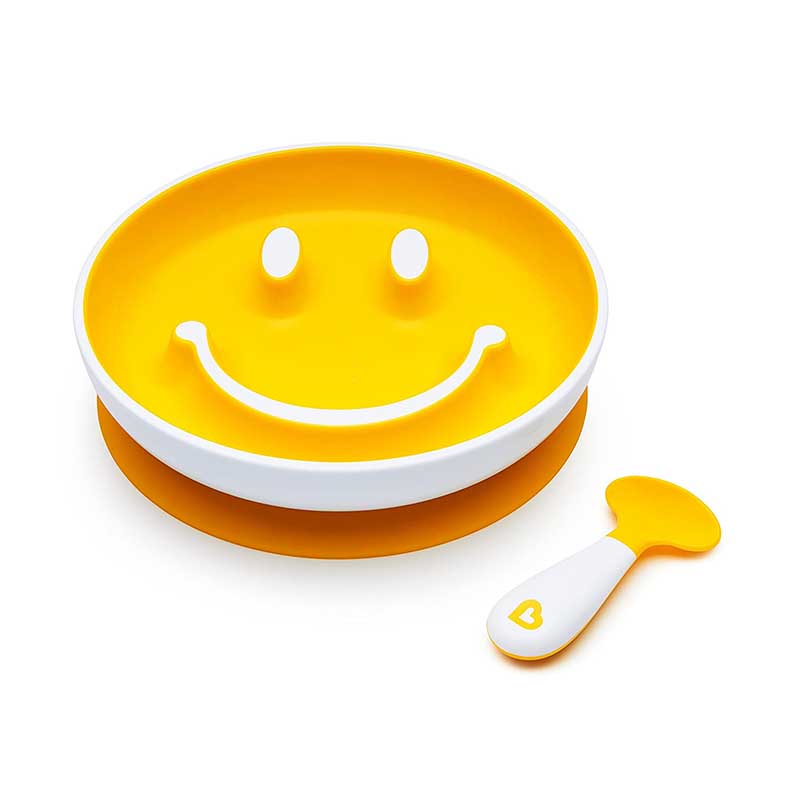 Munchkin Smile N Scoop Training Plate - Yellow