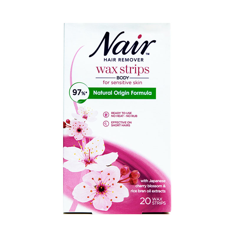 Nair Hair Remover Body Wax Strips With Japanese Cherry Blossom & Rice Bran  Oil 20 Strips || The MallBD