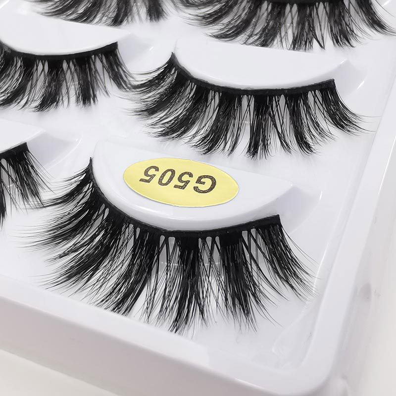 Natural Thick Imitation Mink 5 Pairs False Eyelashes - G505
