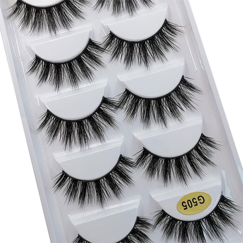 Natural Thick Imitation Mink 5 Pairs False Eyelashes - G505