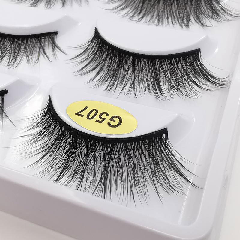 Natural Thick Imitation Mink 5 Pairs False Eyelashes - G507