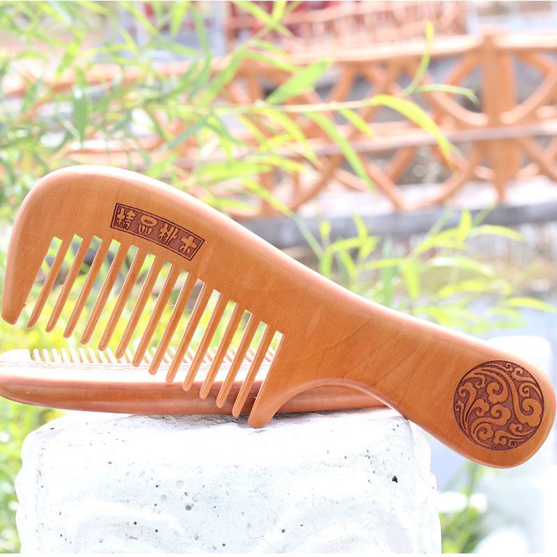 Naturally Carved Peach Sandalwood Wood Comb