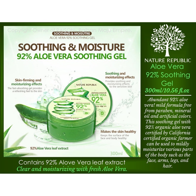 Nature Republic 92% Aloe Vera Soothing Gel 300ml