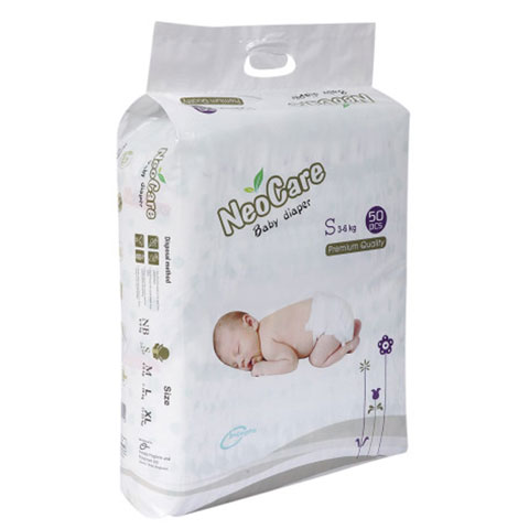 NeoCare Premium Quality Baby Diaper S Size (3-6kg) 50pcs