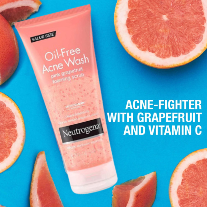 Neutrogena Oil Free Acne Wash Pink Grapefruit Foaming Scrub 198ml