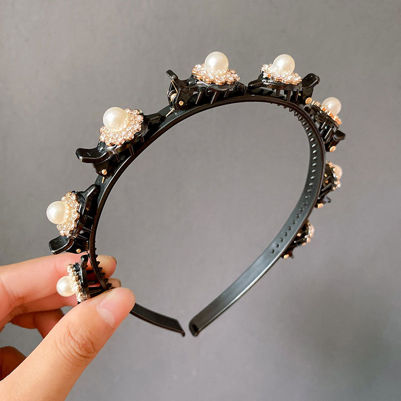 New Fashionable Hair Band With Pearl Beaded Hair Clip (301027)