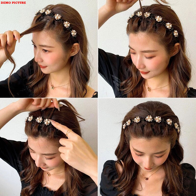 New Fashionable Hair Band With Pearl Beaded Hair Clip (301027)