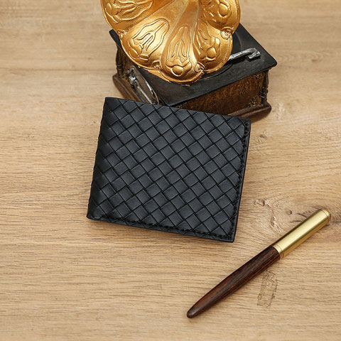New Men's Braided Short Wallet