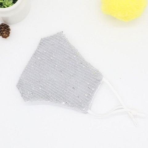 New Shiny Fashion Face Mask - Silver (301046)