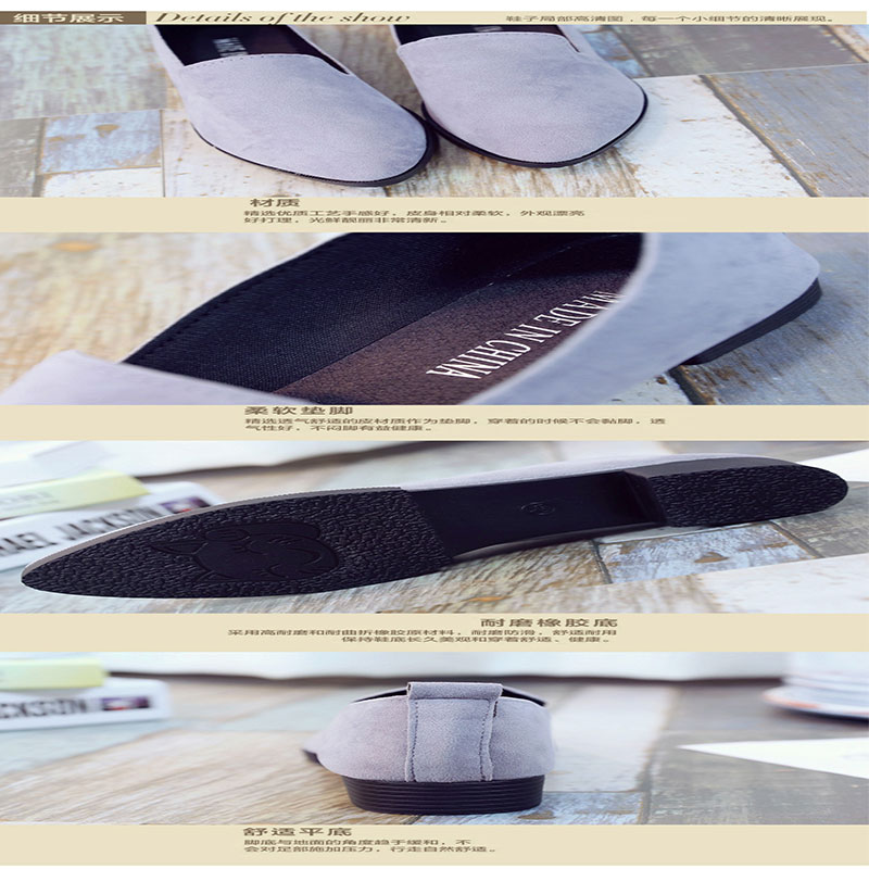 New Solid Color pointed  Low-Heeled Loafer