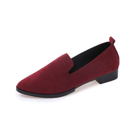 New Solid Color Pointed Low-Heeled Loafer