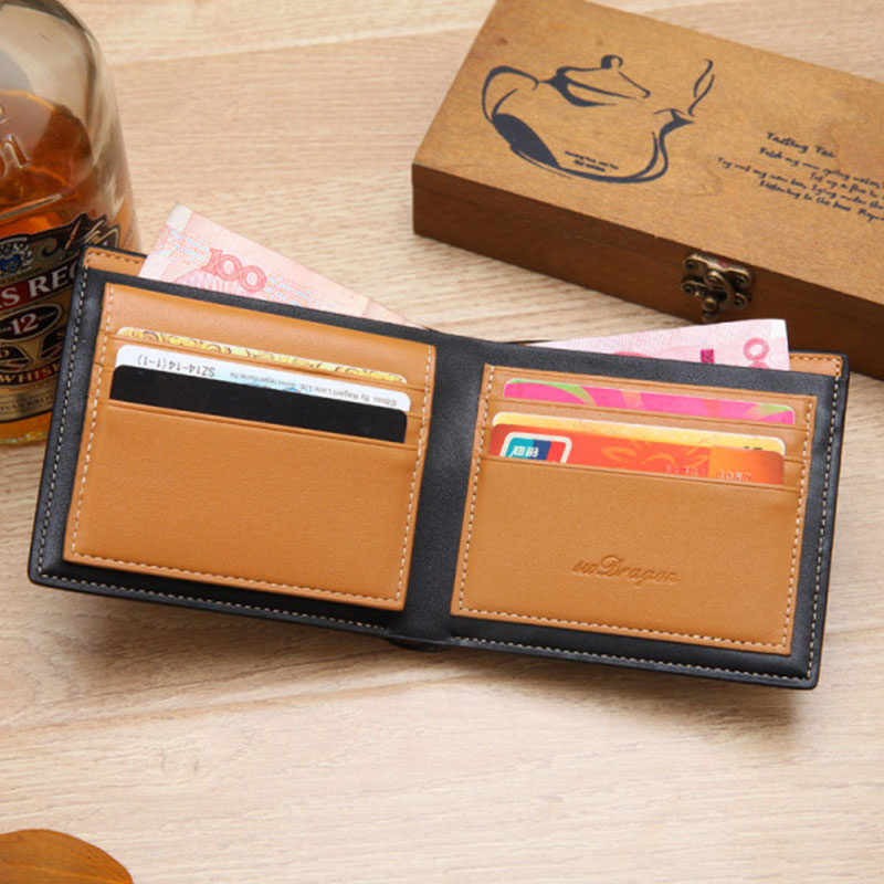 New Striped B - Shaped Wallet - Coffee