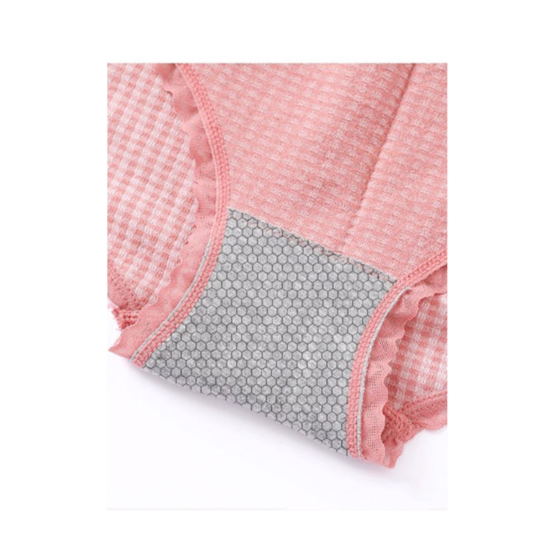 New Unprinted Bow Lace Plaid Underwear Set - 5pcs (40kg-60kg)