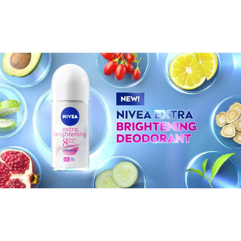 Nivea Extra Brightening Anti-Perspirant Deodorant Roll On 50ml