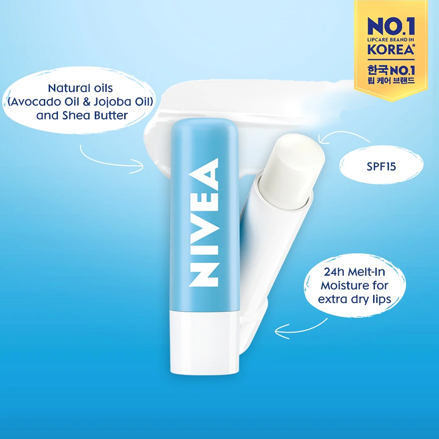 Nivea Hydro Care Long Lasting Moisture Caring Lip Balm 4.8g - Spf 15