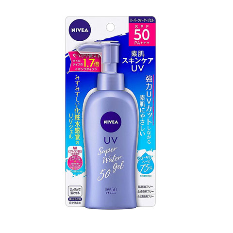 Nivea Sun Protect Super Water Gel Sunscreen Pump Bottle SPF50 PA+++ 140g .