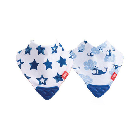 Nuby Bandana Teether Bibs 2 Pack Helicopter/Star