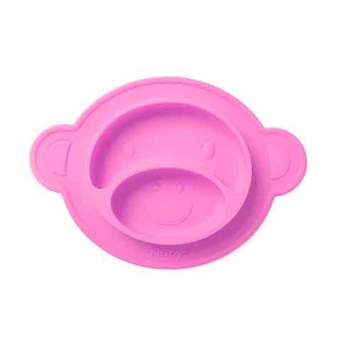 Nuby Sure Grip Monkey Feeding Mat - Pink