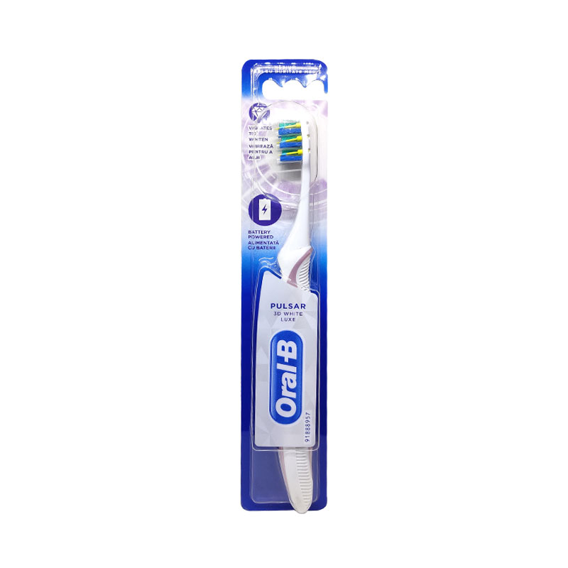 Oral-B Pulsar 3D White Luxe Battery Powered Medium Toothbrush - Pastel Pink