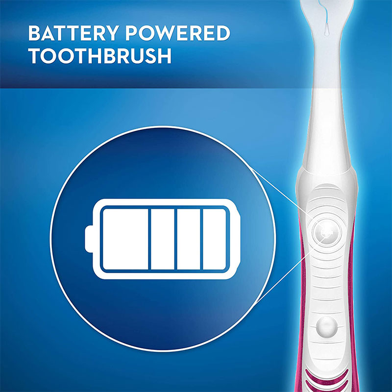 Oral-B Pulsar 3D White Luxe Battery Powered Medium Toothbrush - Pastel Pink