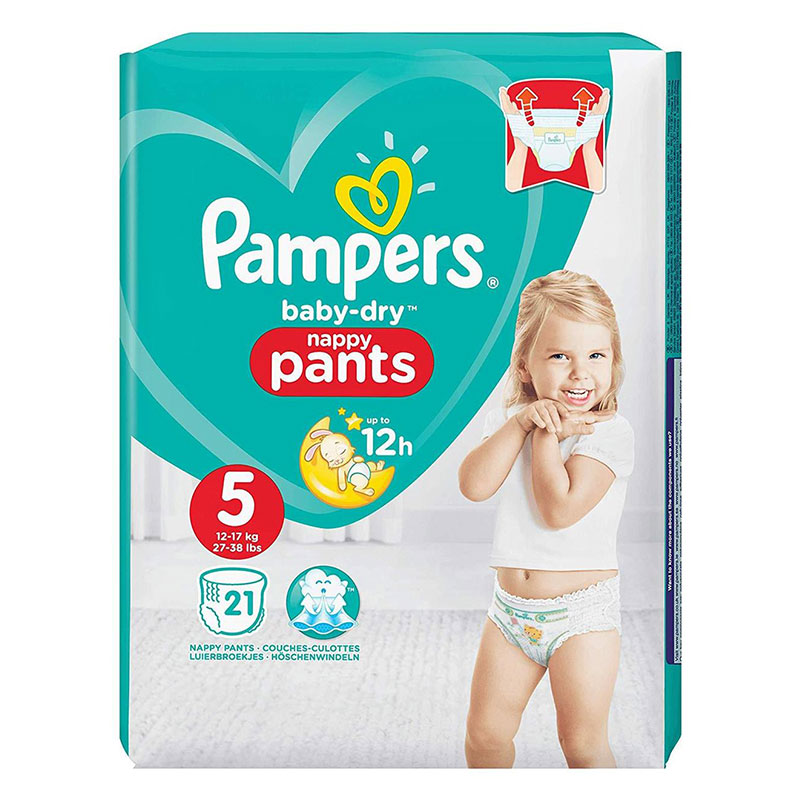Pampers Baby Dry Nappy Pants Up To 12h 5 (12-17 kg) 21 Nappies
