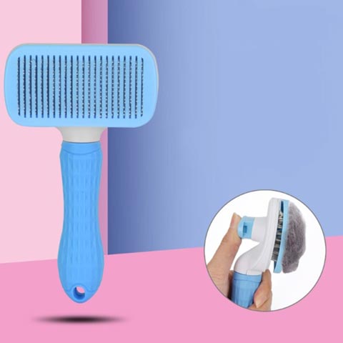 Pets Self Cleaning Needle Comb - Blue (20195)