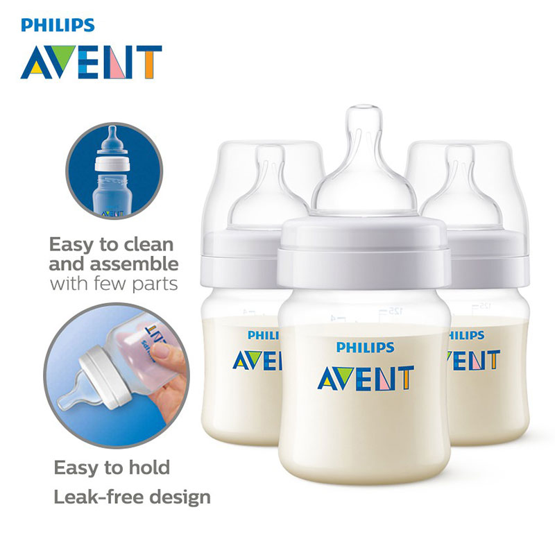 Philips Avent  Anti-Colic Baby Bottles 125ml - 3Pcs (4933)
