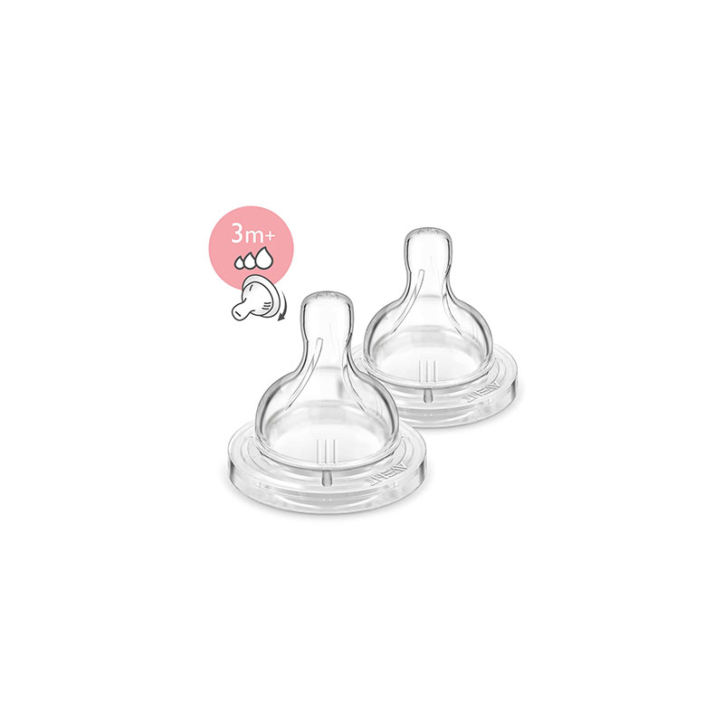 Philips Avent Classic + 2 Variable Flow Anti Colic Teats 3 m+ - 2pk (07900)