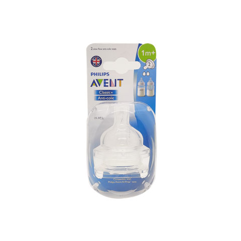 Philips Avent Classic+ Anti-colic Teats Slow Flow 2pc - 1m+