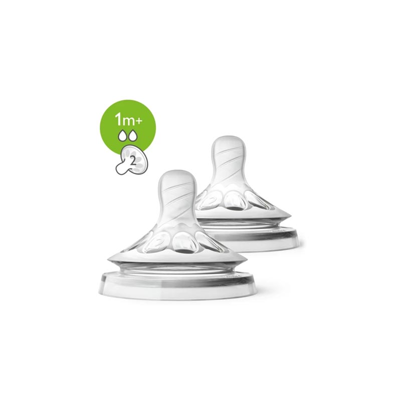 Philips Avent Natural 2 Slow Flow Teats 1m+ - 2pk