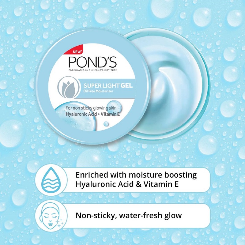 Pond's Super Light Gel Oil Free Moisturiser With Hyaluronic Acid + Vitamin E 147g