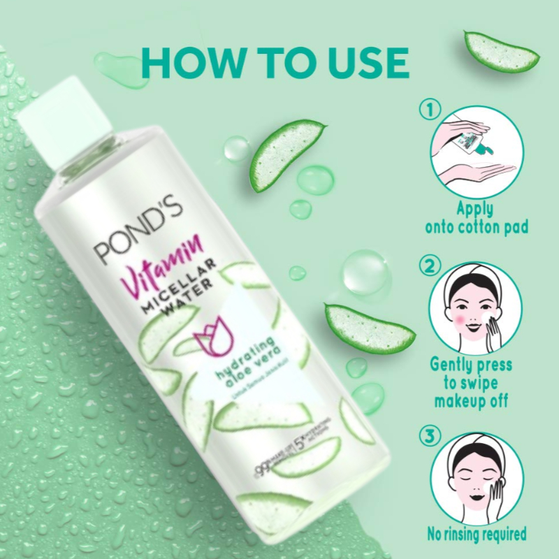 Pond's Vitamin Micellar Water 100ml - Hydrating Aloe Vera