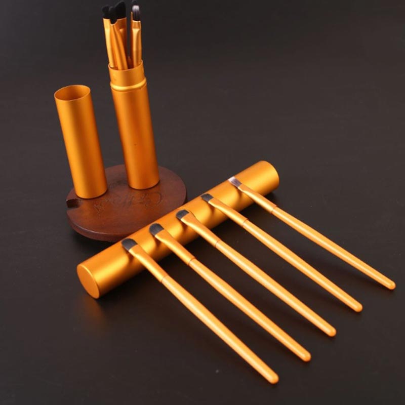 Pony Hair 5pcs Makeup Brushes Set - Golden (20113)