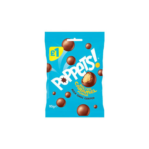 Poppets Salted Caramel Fudge Milk Choc Coated 95g