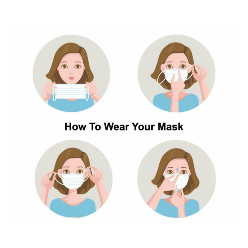 Preema Disposable Three Layer Design Face Masks - 100 Pieces
