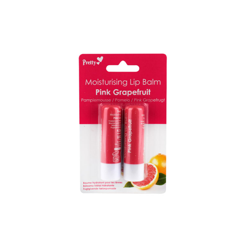 Pretty Moisturising Lip Balm Pink Grapefruit 2 x 4.3g