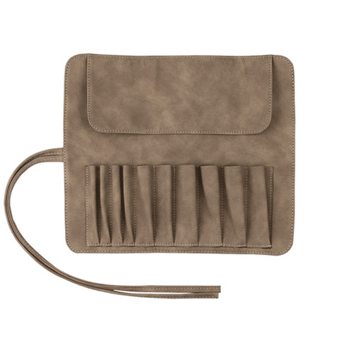 PU Fabric Folding Makeup Brush Bag
