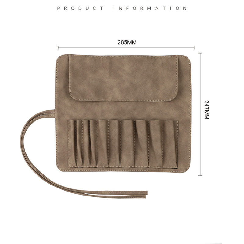 PU Fabric Folding Makeup Brush Bag