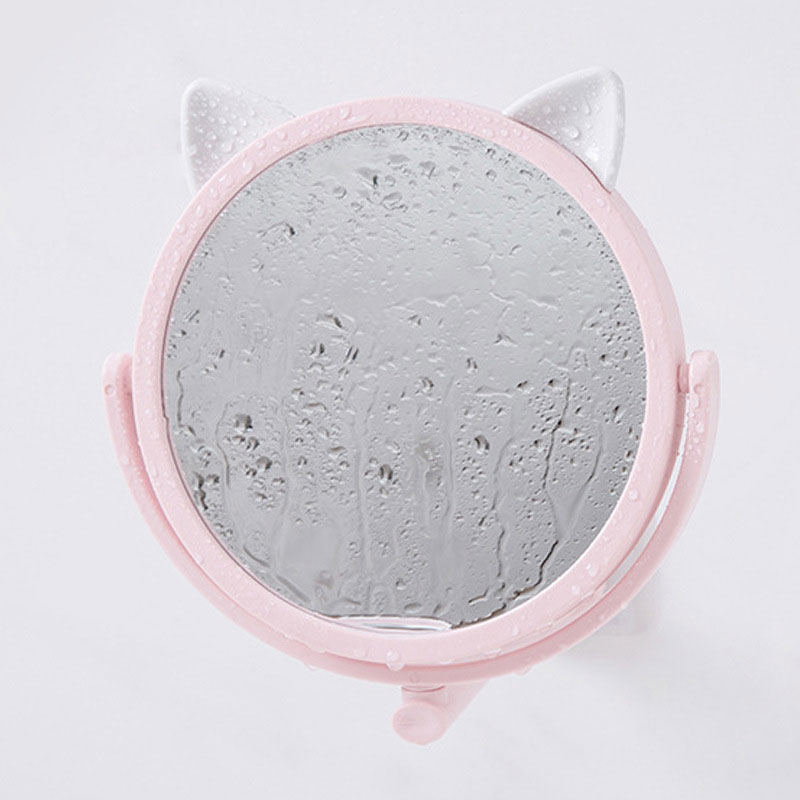 Punch-Free Wall-Mounted Small Mirror - Pink